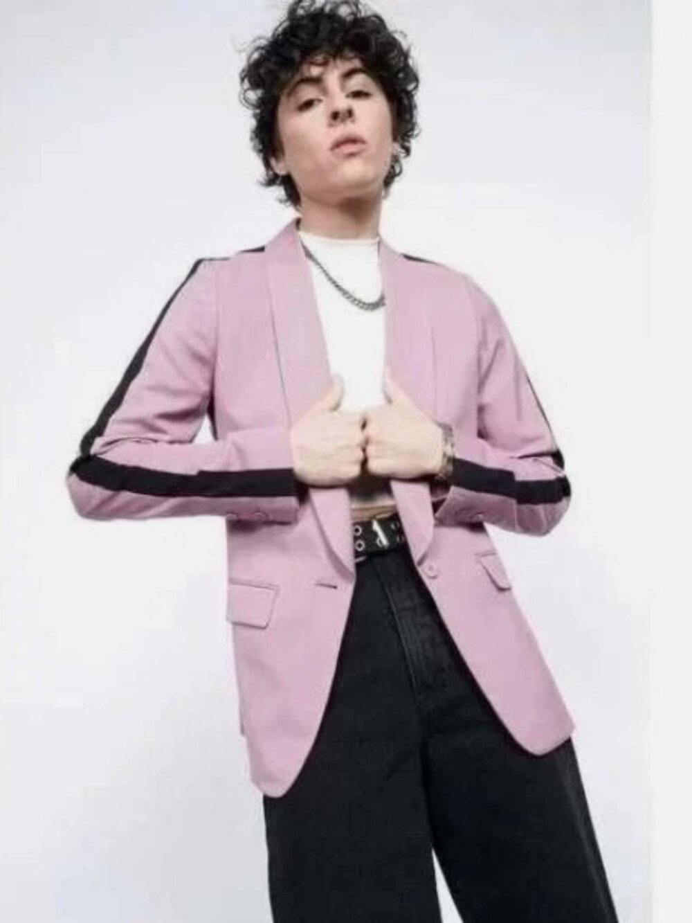 Wildfang The Empower Colorblock Tux Blazer Mauve NWT